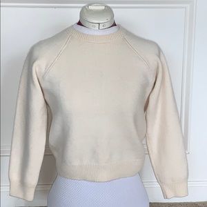 Escada ivory cashmere Crop Sweater cardigan XSP 36